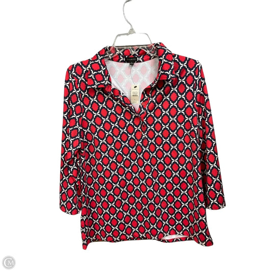 Top 3/4 Sleeve By Talbots In Blue & Red, Size: L