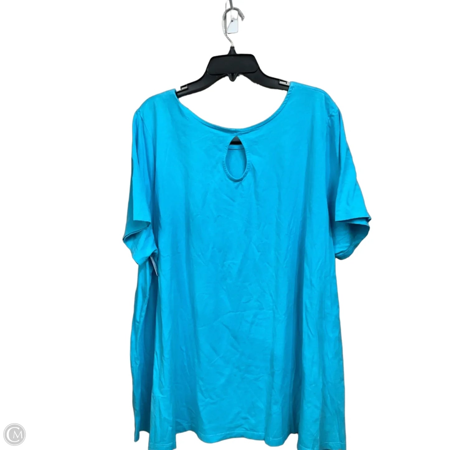 Top Short Sleeve By Roamans In Blue, Size: 3x