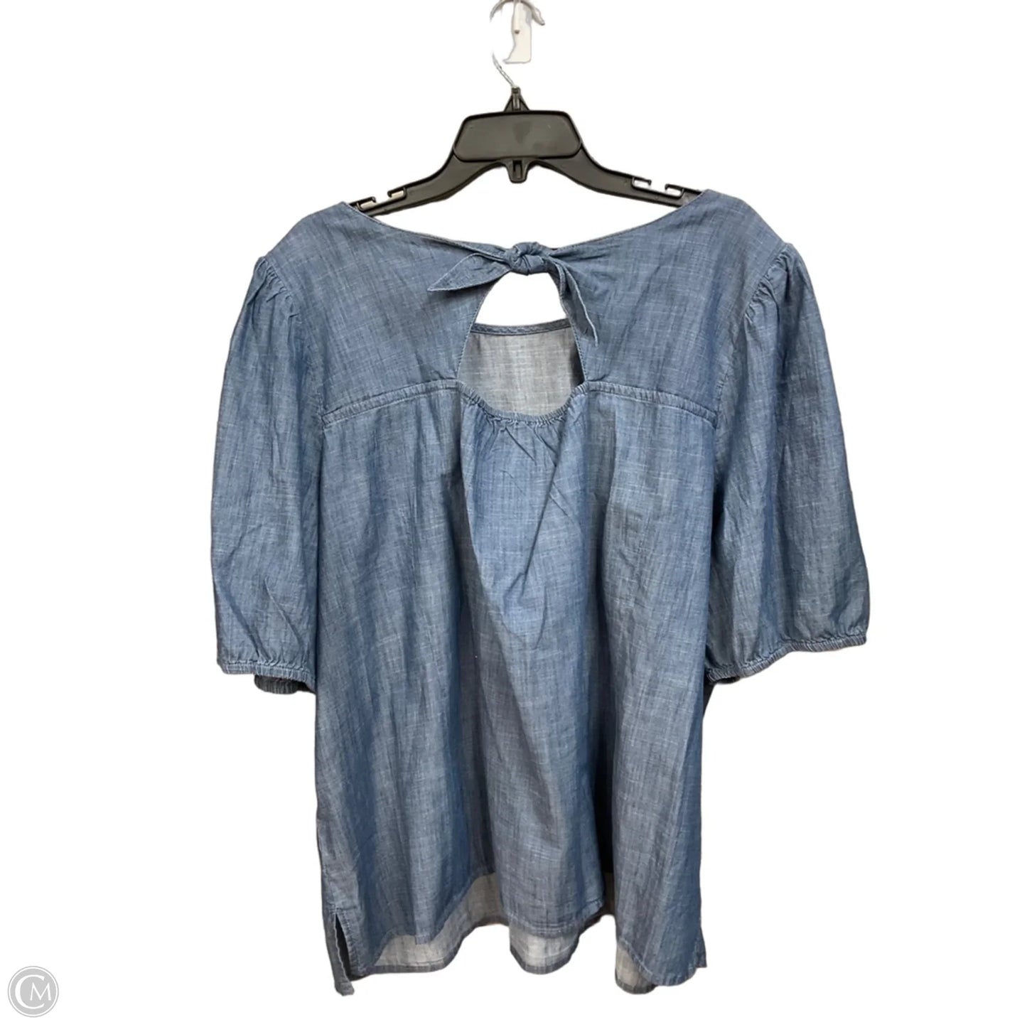 Top Short Sleeve By Talbots In Blue Denim, Size: 3x