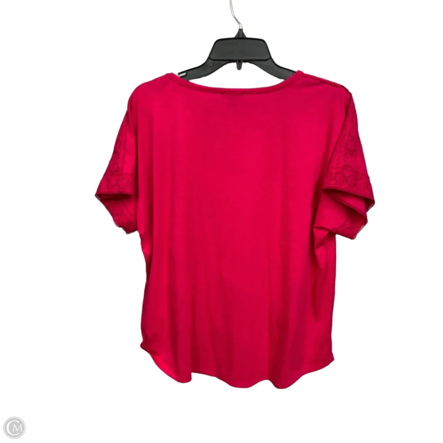 Top Short Sleeve By Jones And Co In Pink, Size: L