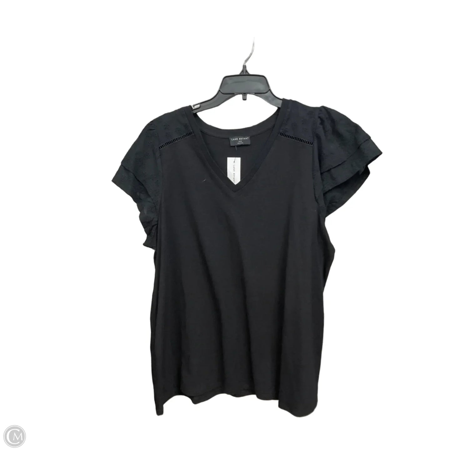 Top Short Sleeve By Lane Bryant In Black, Size: 1x