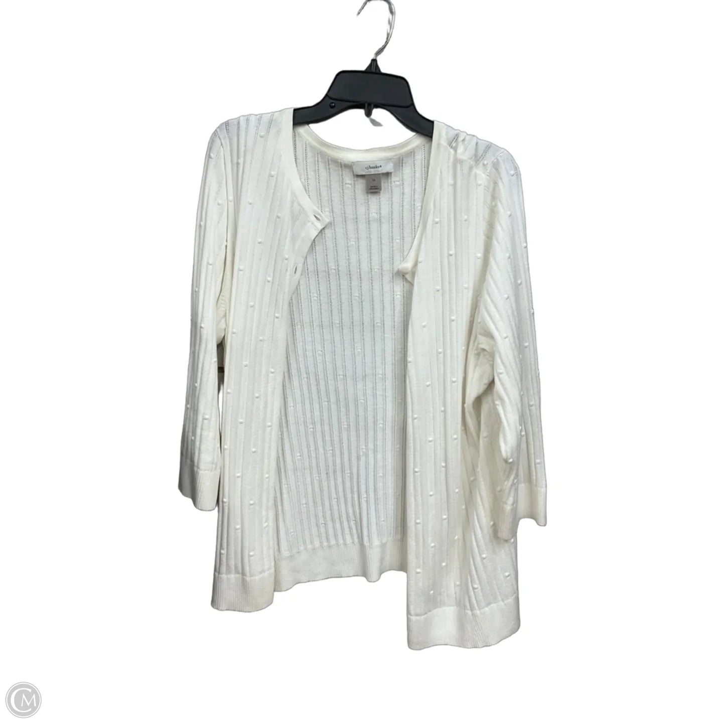 Cardigan By Cj Banks In White, Size: 1x