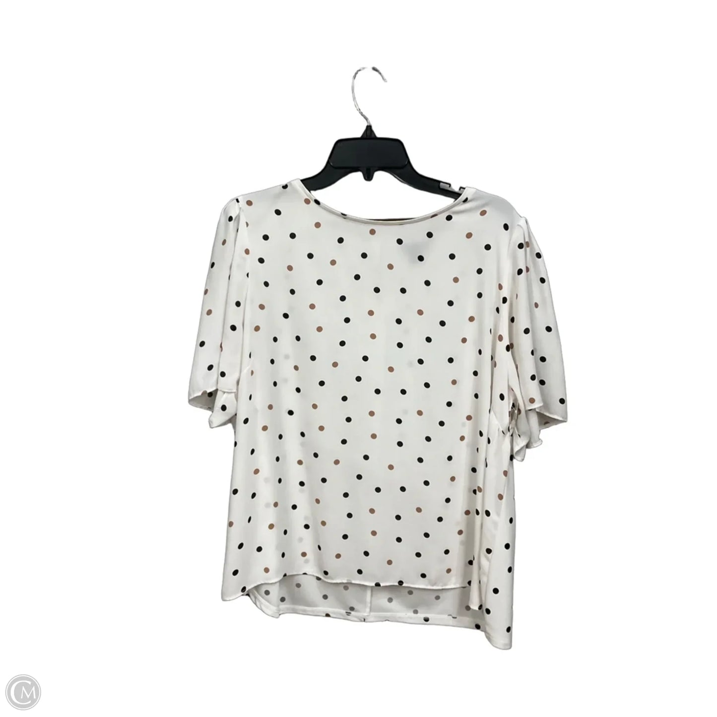 Top Short Sleeve By Ann Taylor In Polkadot Pattern, Size: Xl