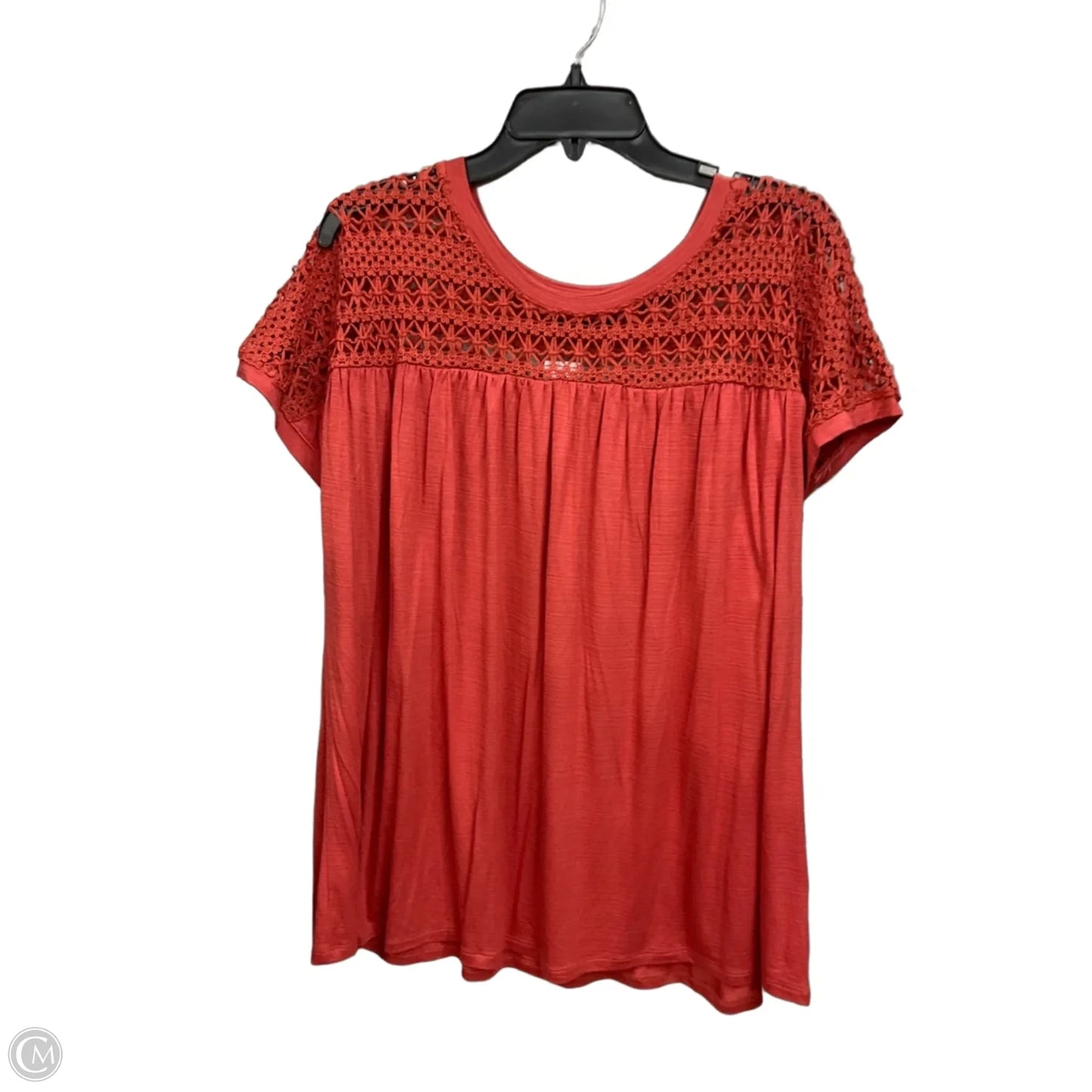 Top Short Sleeve By Lane Bryant In Red, Size: 1x