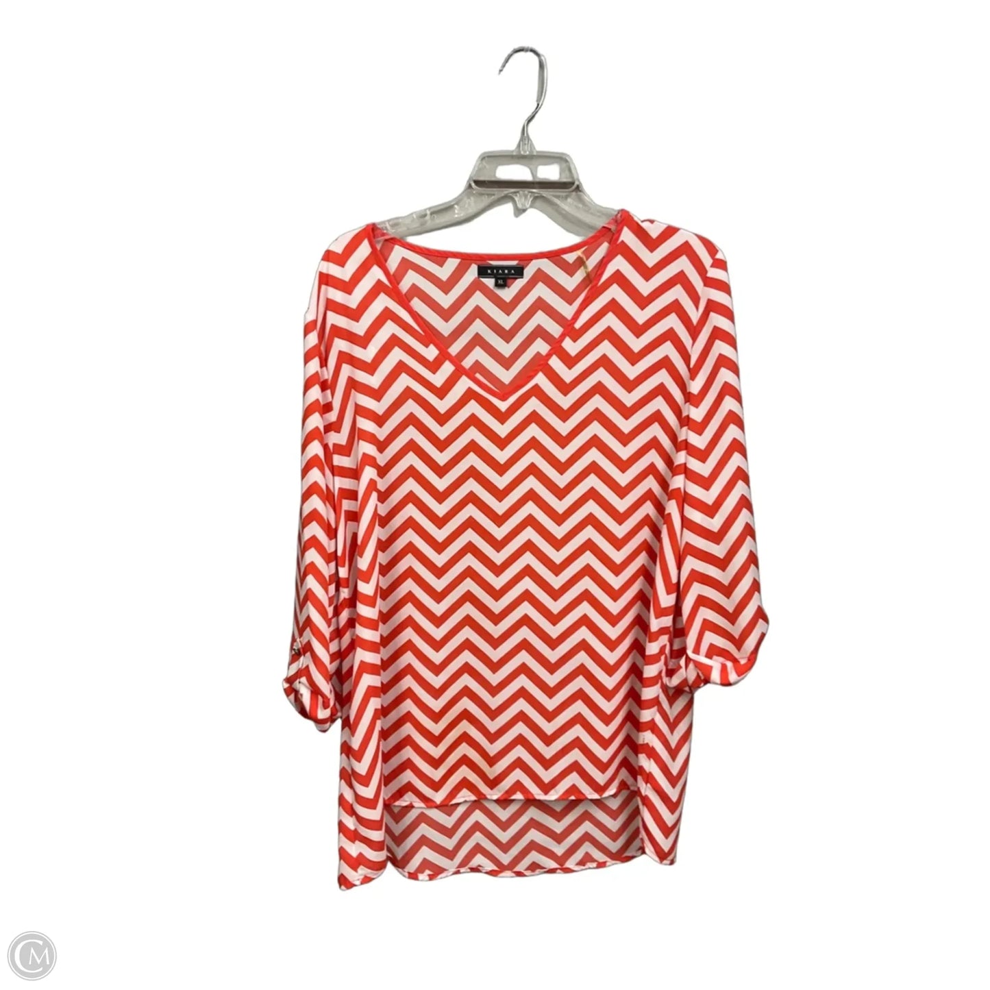 Top 3/4 Sleeve By Kiara In Chevron Pattern, Size: Xl