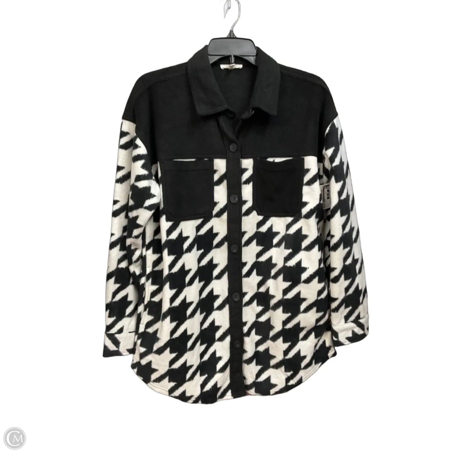 Jacket Shirt By Maurices In Black & White, Size: S