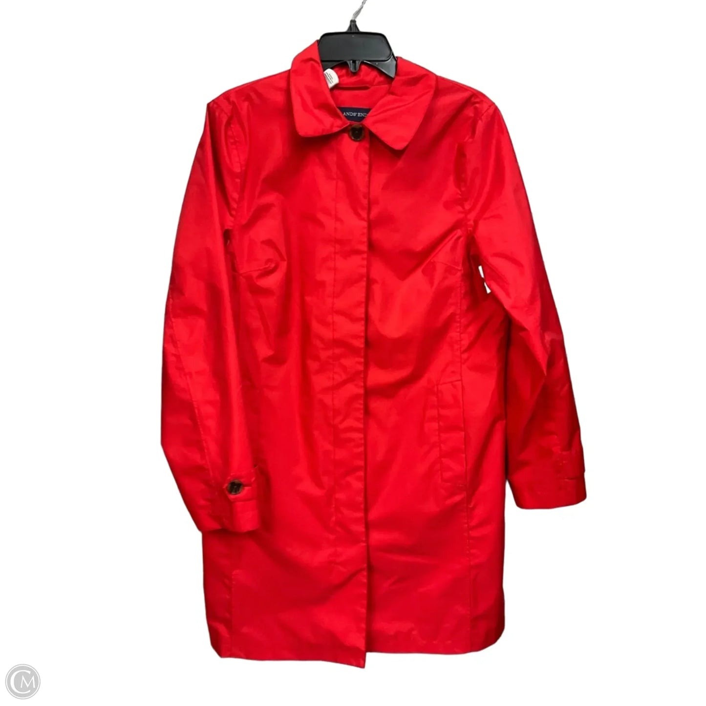 Coat Trench Coat By Lands End In Red, Size: M
