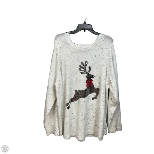 Sweater By Karen Scott In Grey, Size: 4x