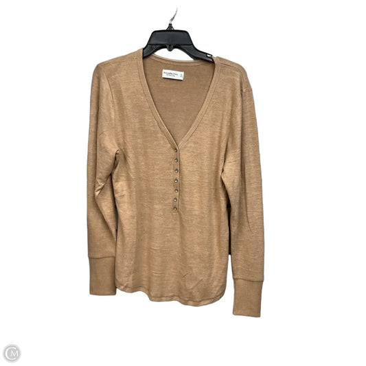 Top Long Sleeve Basic By Abercrombie And Fitch In Tan, Size: Xl