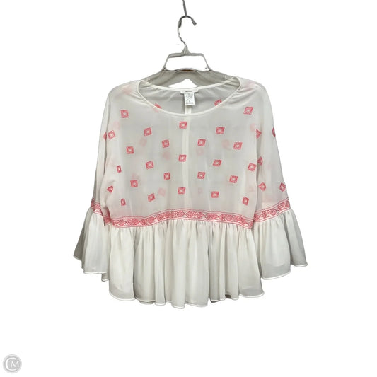 Blouse 3/4 Sleeve By Esley In White, Size: M