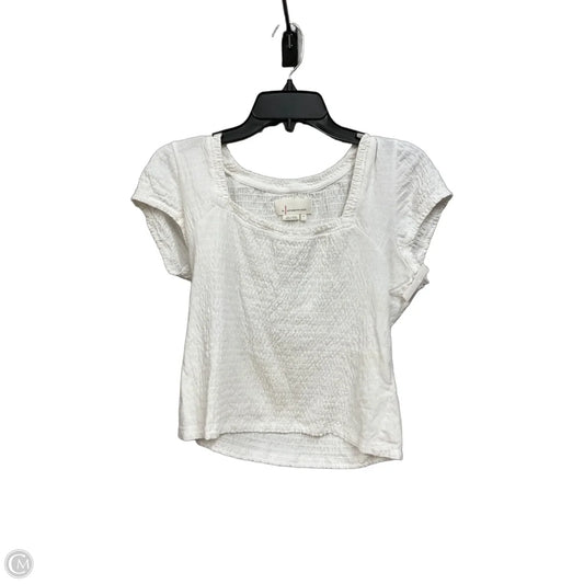 Top Short Sleeve By Anthropologie In White, Size: S