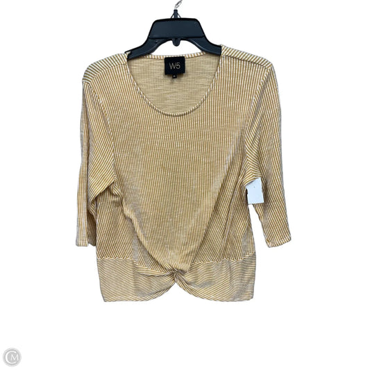 Top 3/4 Sleeve By W5 In Yellow, Size: Xl