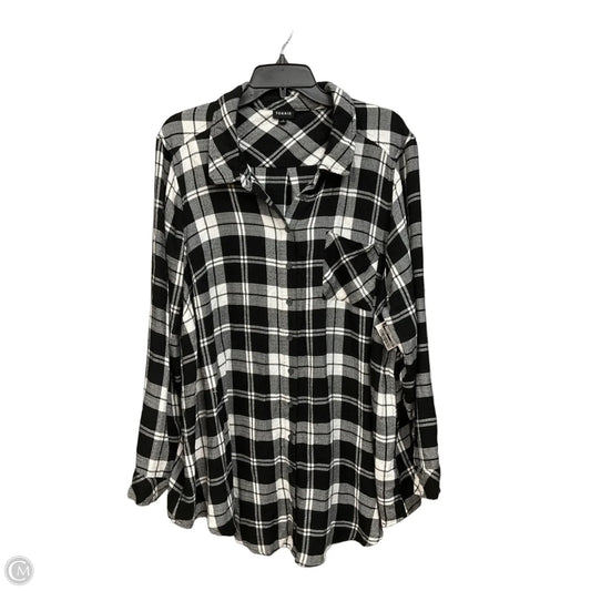 Top Long Sleeve By Torrid In Plaid Pattern, Size: 3x