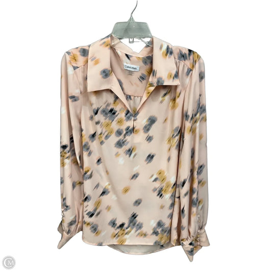 Top Long Sleeve By Calvin Klein In Pink, Size: Xl