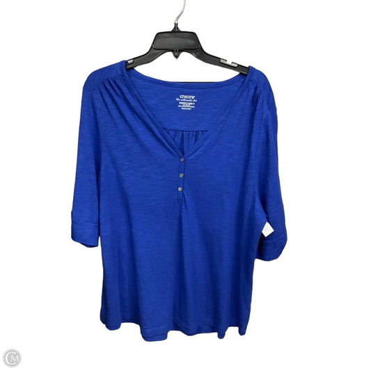 Top Short Sleeve By Chicos In Blue, Size: Xl