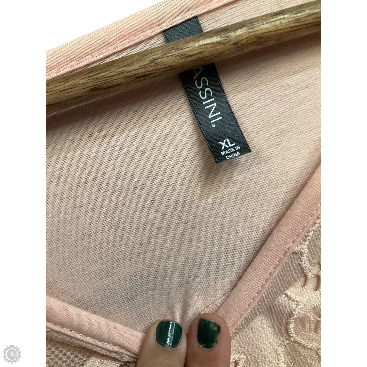 Blouse Long Sleeve By Massini In Pink, Size: Xl