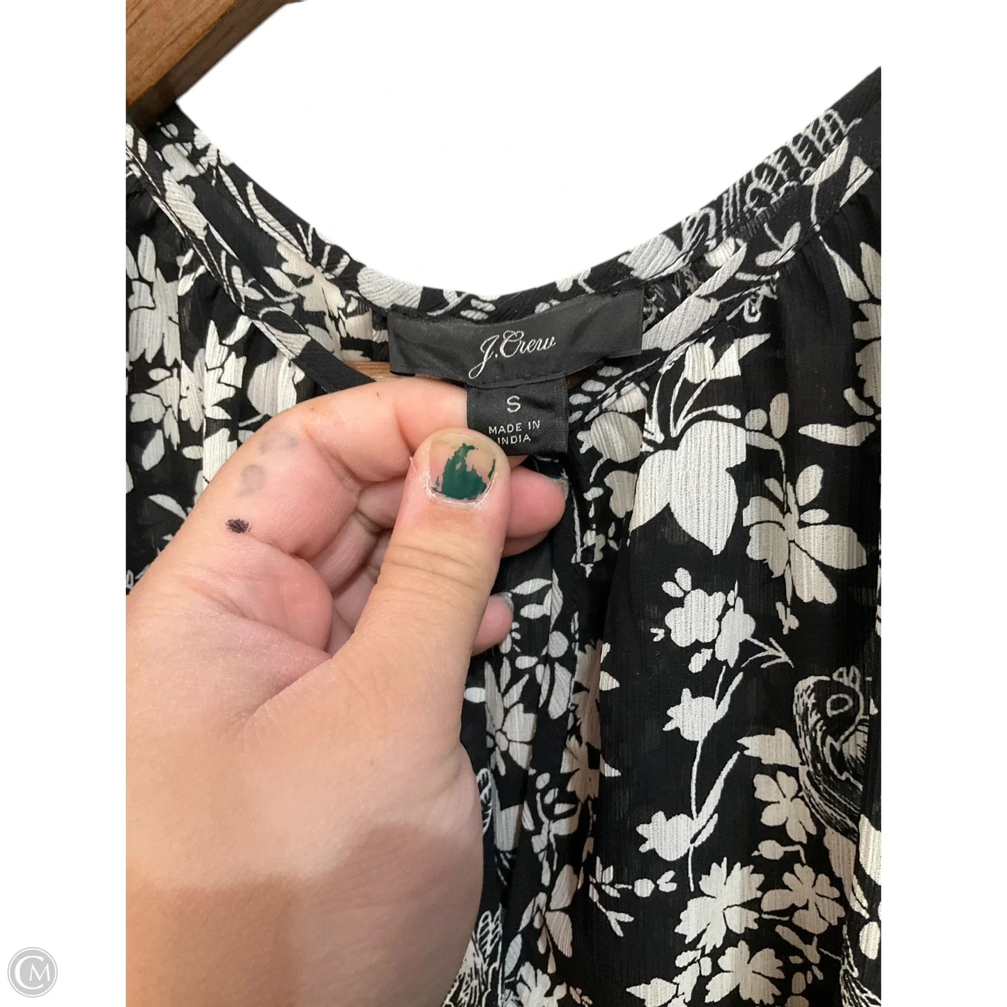 Blouse Short Sleeve By J. Crew In Black & White, Size: S