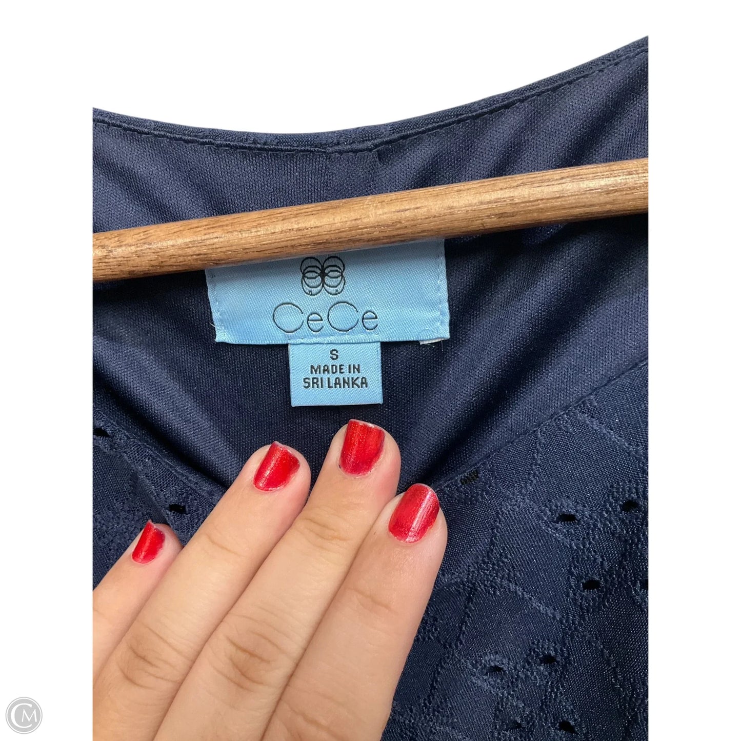 Top Short Sleeve By Cece In Blue, Size: S