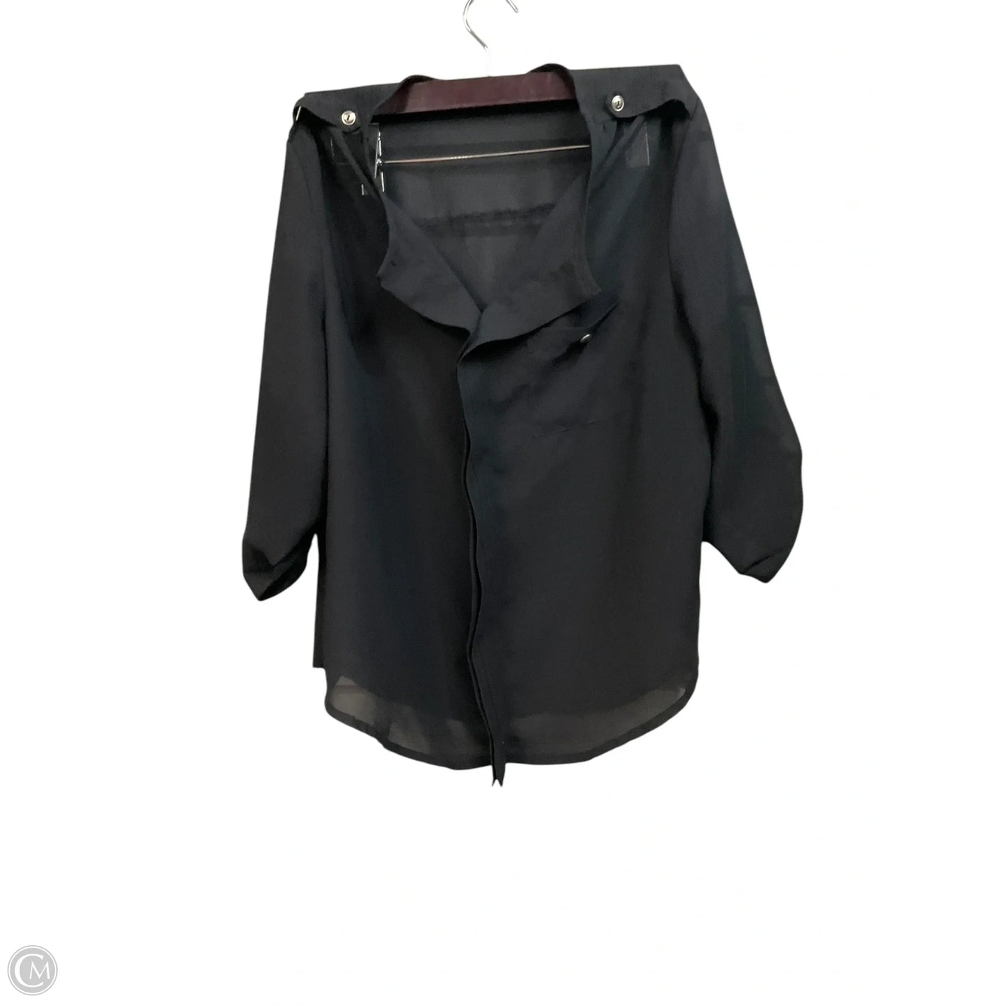 Blouse 3/4 Sleeve By Ultra Flirt In Black, Size: L