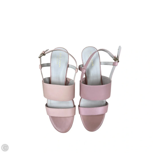 Sandals Heels Wedge By Cole-haan In Pink, Size: 9