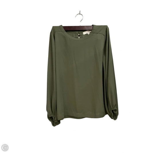 Blouse Long Sleeve By Loft In Green, Size: Xs