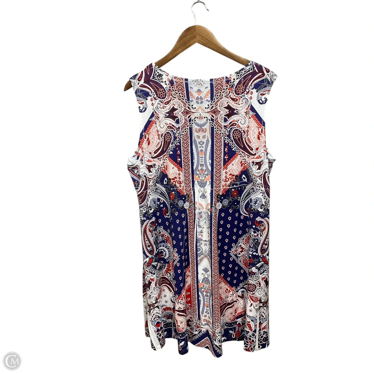 Dress Casual Midi By Apt 9 In Blue, Size: 2x