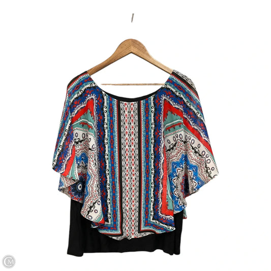 Blouse Short Sleeve By Agb In Multi-colored, Size: 2x