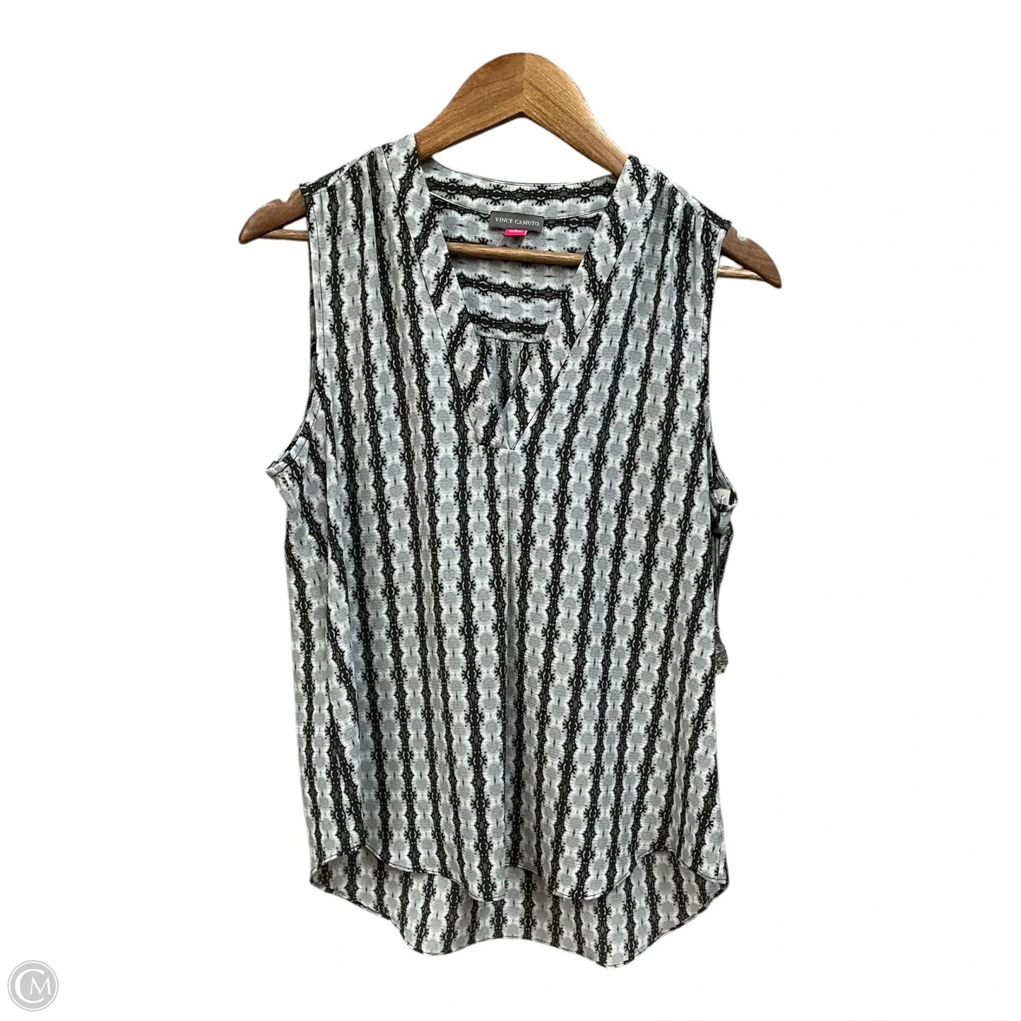Top Sleeveless By Vince Camuto In Black & Grey, Size: L
