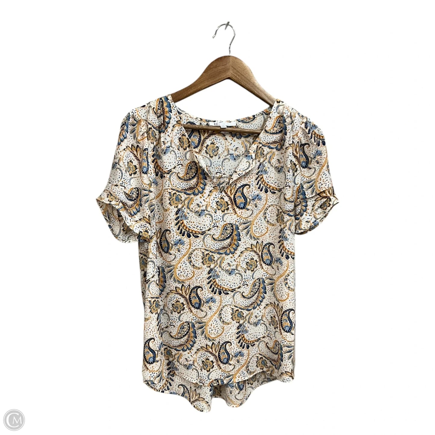 Top Short Sleeve By Dr2 In Blue & White, Size: M