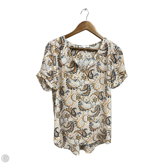 Top Short Sleeve By Dr2 In Blue & White, Size: M