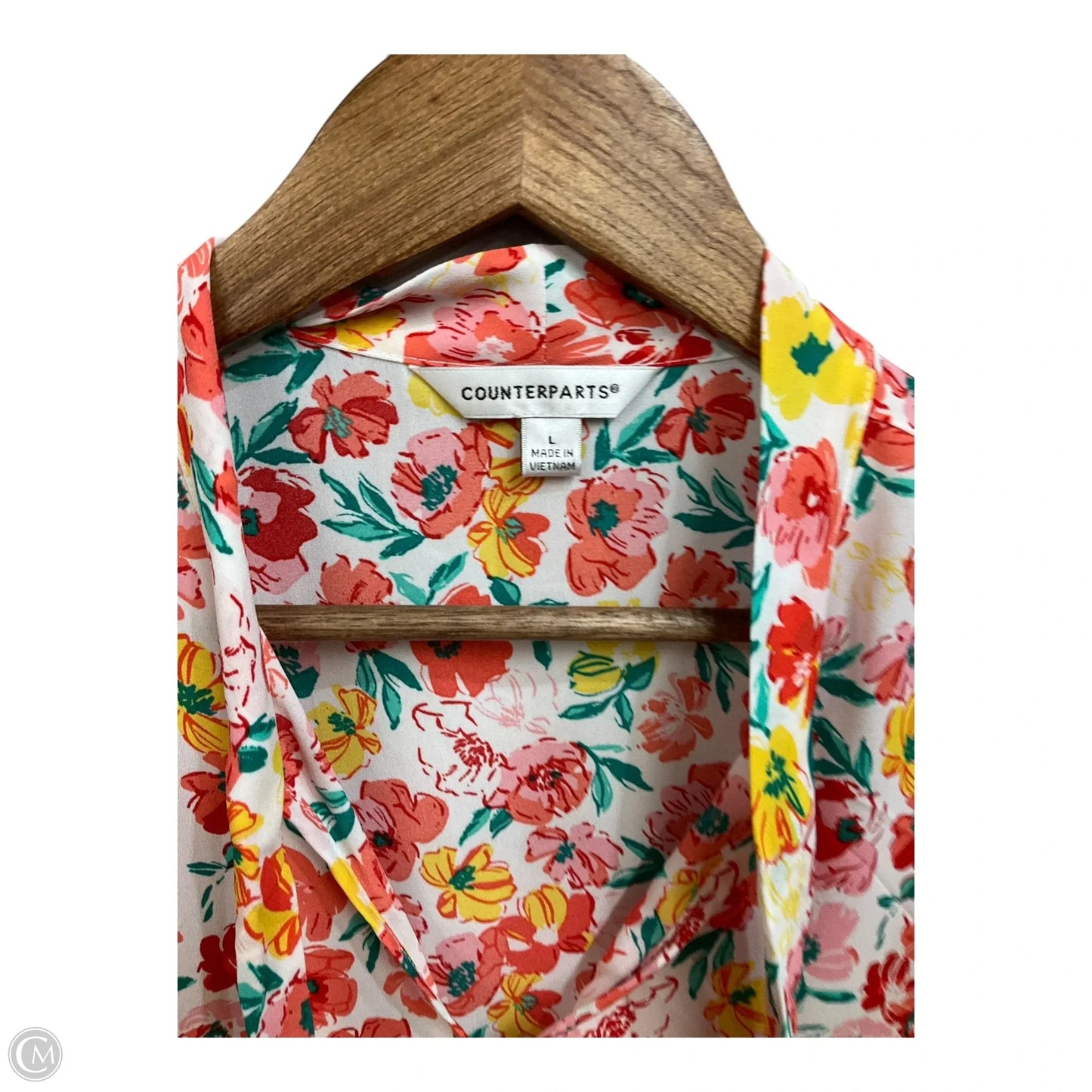 Top Sleeveless By Counterparts In Floral Print, Size: L