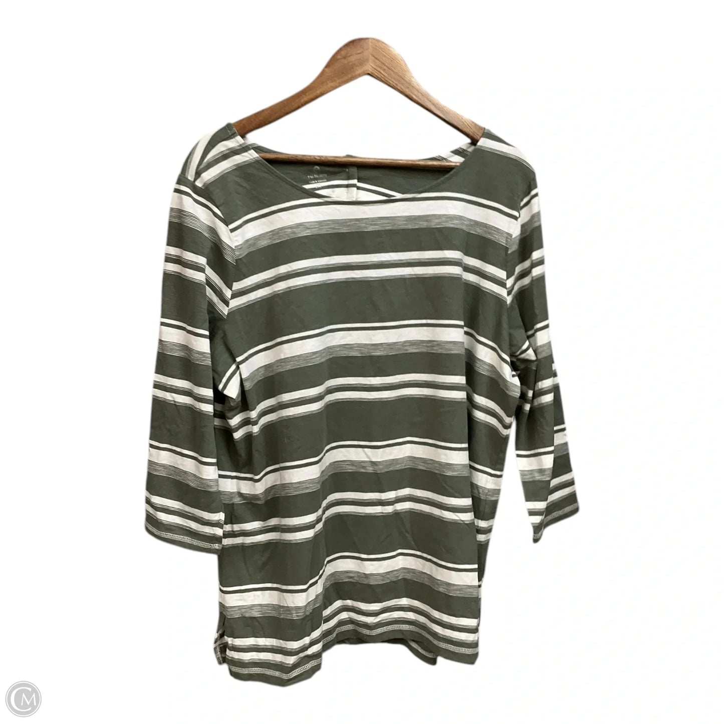 Top 3/4 Sleeve By Talbots In Striped Pattern, Size: 2x