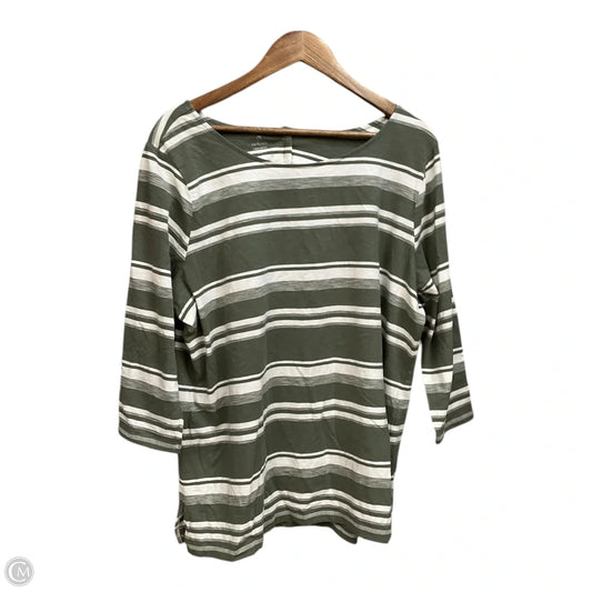 Top 3/4 Sleeve By Talbots In Striped Pattern, Size: 2x