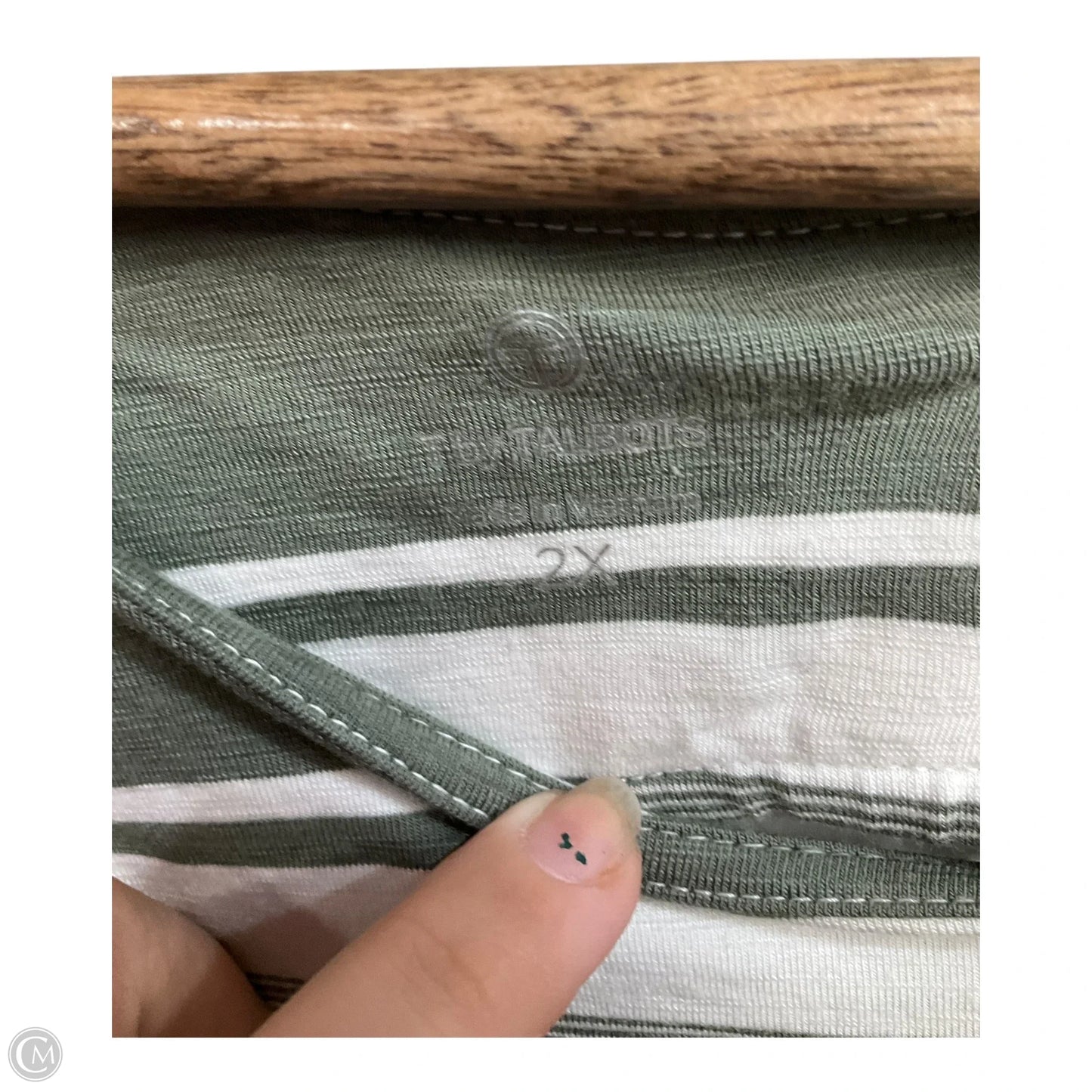 Top 3/4 Sleeve By Talbots In Striped Pattern, Size: 2x