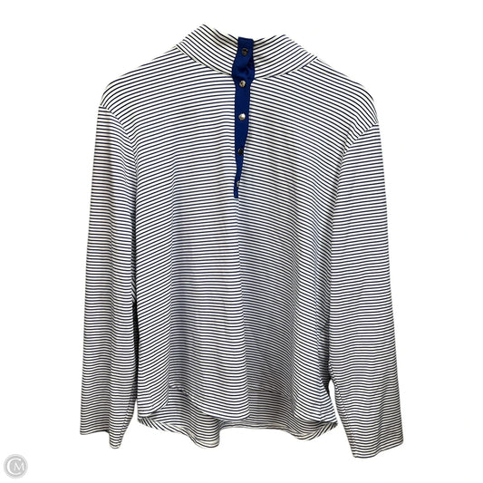 Top Long Sleeve By Chicos In Blue & White, Size: Xxl