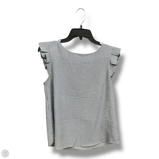 Top Sleeveless By Monteau In Blue & White, Size: M