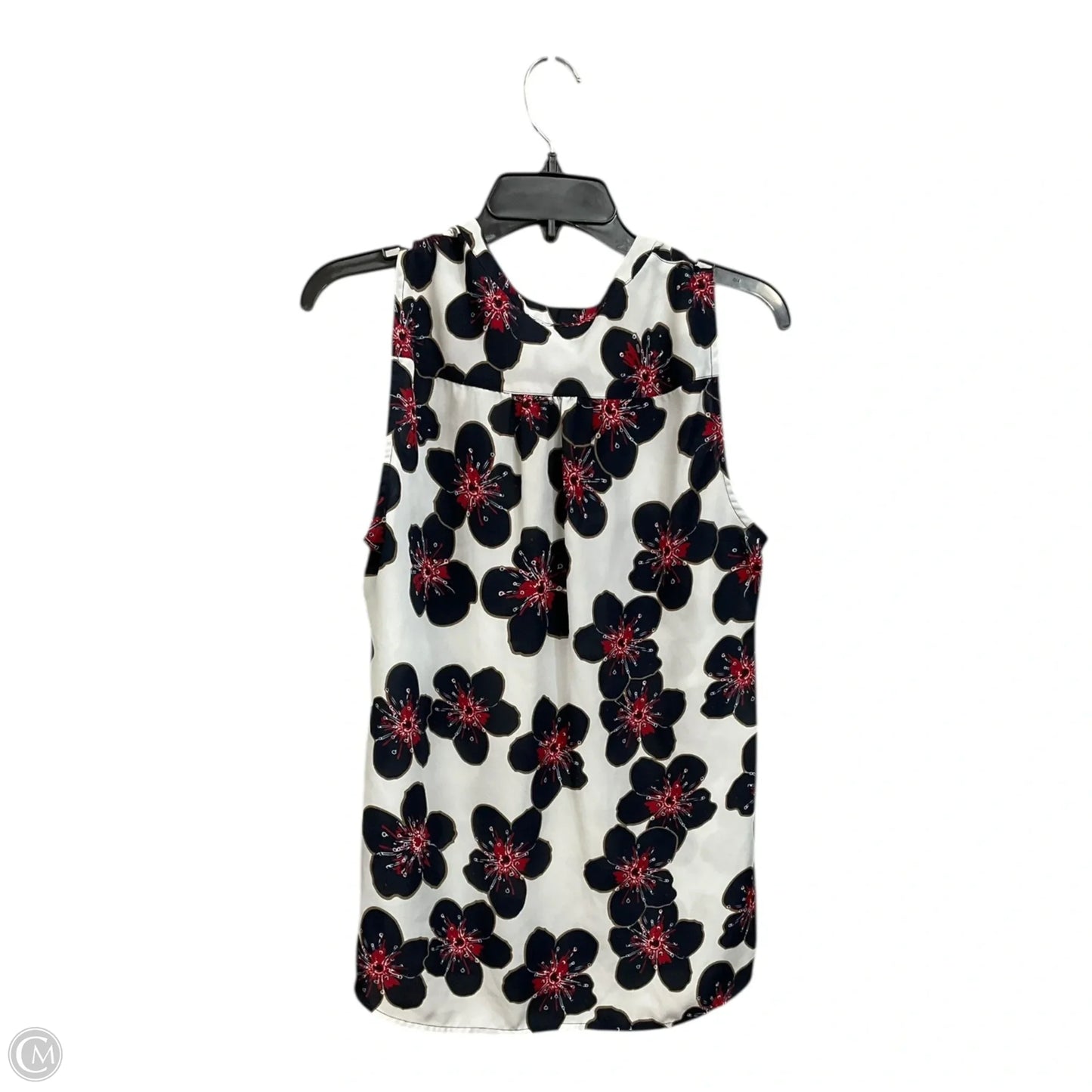 Top Sleeveless By Roz And Ali In Blue & White, Size: L