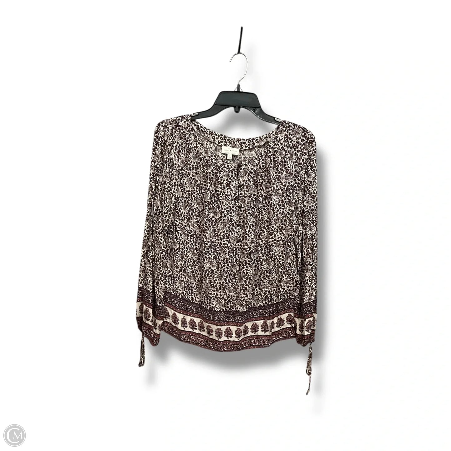 Top Long Sleeve By Lucky Brand In Maroon, Size: S