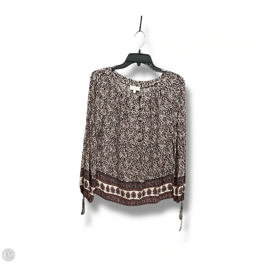 Top Long Sleeve By Lucky Brand In Maroon, Size: S