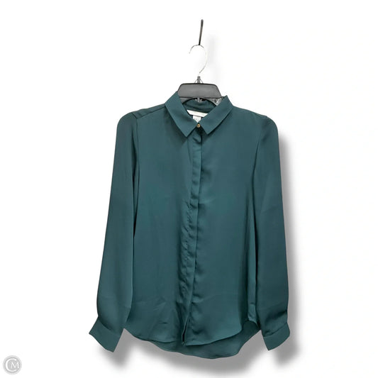 Blouse Long Sleeve By H&m In Green, Size: Xs