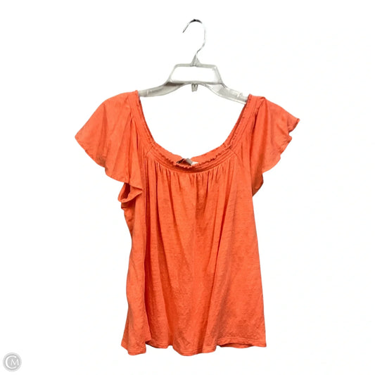 Top Short Sleeve By Loft In Orange, Size: M
