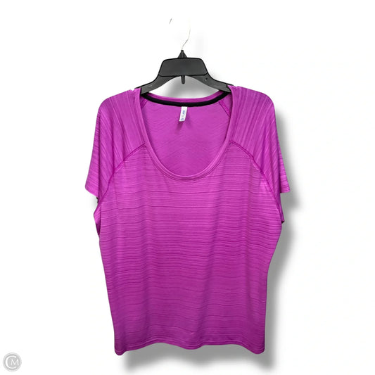 Athletic Top Short Sleeve By Mta Pro In Pink, Size: 2x