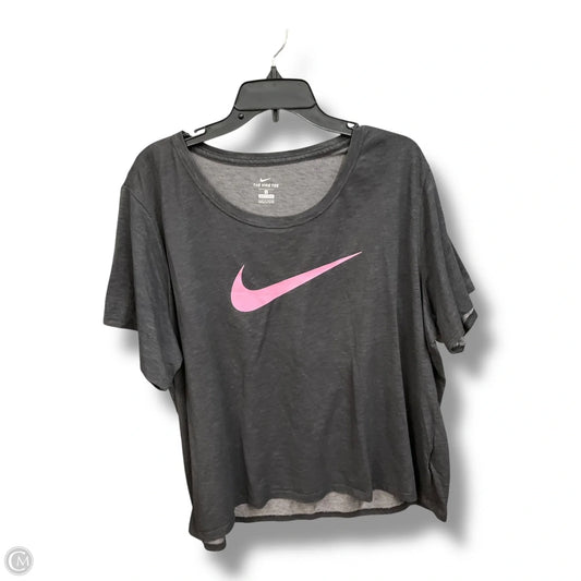 Athletic Top Short Sleeve By Nike Apparel In Grey, Size: 3x