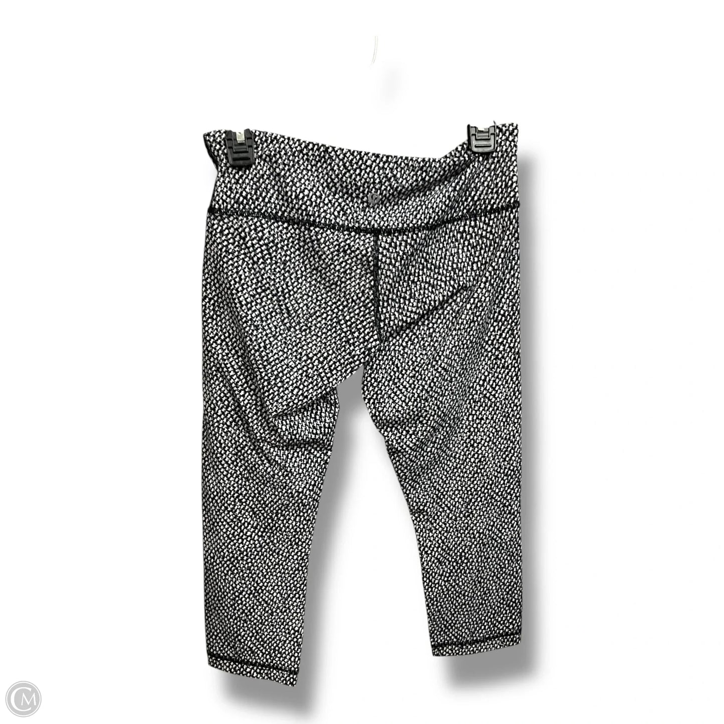 Athletic Capris By Lululemon In Black & White, Size: M