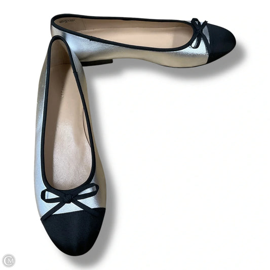 Shoes Flats By Ann Taylor In Black & Silver, Size: 9