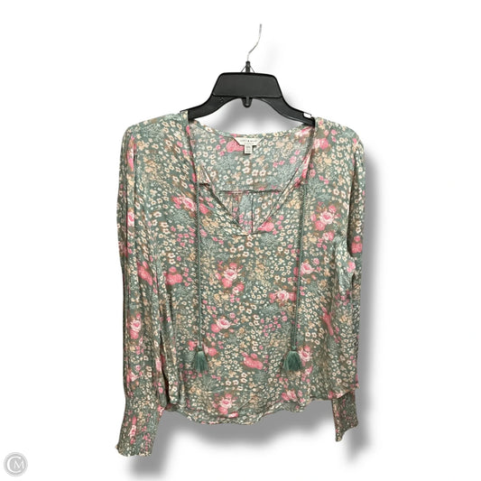 Top Long Sleeve By Lucky Brand In Floral Print, Size: M