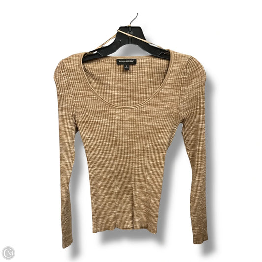 Top Long Sleeve By Banana Republic In Tan, Size: S