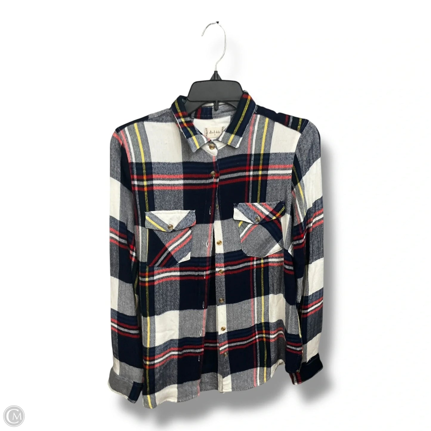 Top Long Sleeve By Altard State In Plaid Pattern, Size: S