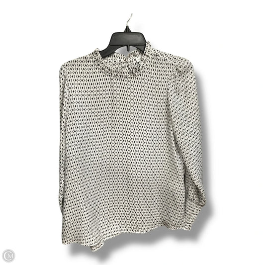 Blouse Long Sleeve By Madison In Black & White, Size: M