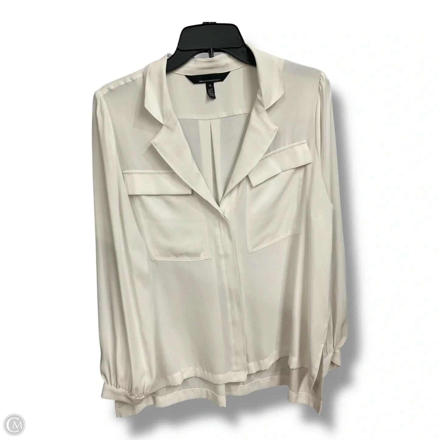 Blouse Long Sleeve By Madison In Black & White, Size: M